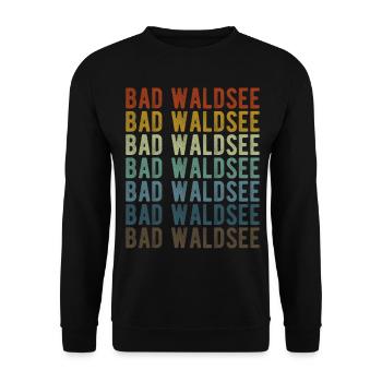 Bad Waldsee Stadt Retro Vintage - Unisex Pullover - Schwarz - Vorne - Alina (178cm) & Michal (187cm)