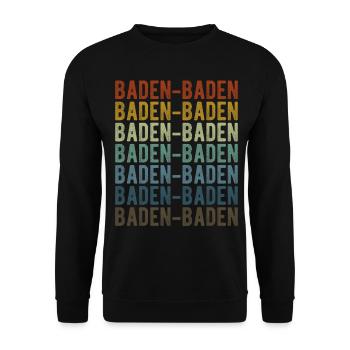 Baden-Baden Stadt Retro Vintage - Unisex Pullover - Schwarz - Vorne - Alina (178cm) & Michal (187cm)