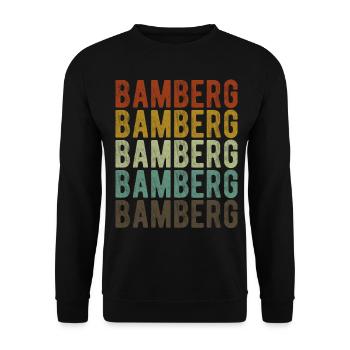 Bamberg Stadt Retro Vintage - Unisex Pullover - Schwarz - Vorne - Alina (178cm) & Michal (187cm)