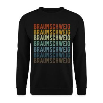 Braunschweig Stadt Retro Vintage - Unisex Pullover - Schwarz - Vorne - Alina (178cm) & Michal (187cm)