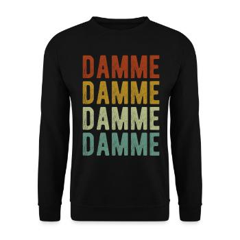 Damme Stadt Retro Vintage - Unisex Pullover - Schwarz - Vorne - Alina (178cm) & Michal (187cm)