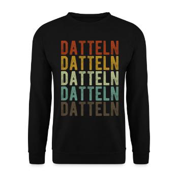 Datteln Stadt Retro Vintage - Unisex Pullover - Schwarz - Vorne - Alina (178cm) & Michal (187cm)