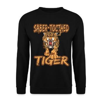 Säbelzahntiger Geschenke Raubkatze Steinzeit für - Unisex Pullover - Schwarz - Vorne - Alina (178cm) & Michal (187cm)