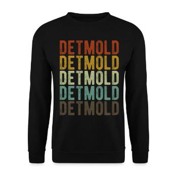 Detmold Stadt Retro Vintage - Unisex Pullover - Schwarz - Vorne - Alina (178cm) & Michal (187cm)