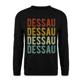 Dessau Stadt Retro Vintage - Unisex Pullover - Schwarz - Vorne - Alina (178cm) & Michal (187cm)