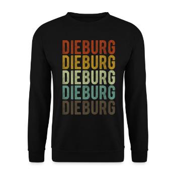 Dieburg Stadt Retro Vintage - Unisex Pullover - Schwarz - Vorne - Alina (178cm) & Michal (187cm)