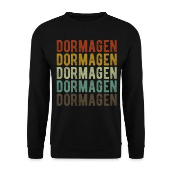 Dormagen Stadt Retro Vintage - Unisex Pullover - Schwarz - Vorne - Alina (178cm) & Michal (187cm)