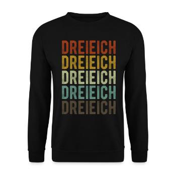 Dreieich Stadt Retro Vintage - Unisex Pullover - Schwarz - Vorne - Alina (178cm) & Michal (187cm)