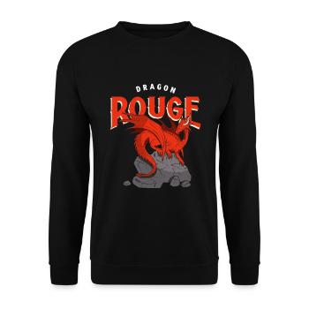 Dragon Rouge sur un Rocher - Sweat-shirt Unisexe - noir - Devant - Alina (178cm) & Michal (187cm)