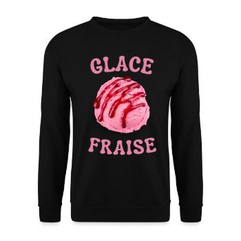 Juste une boule de glace à la fraise - Sweat-shirt Unisexe - noir - Devant - Alina (178cm) & Michal (187cm)