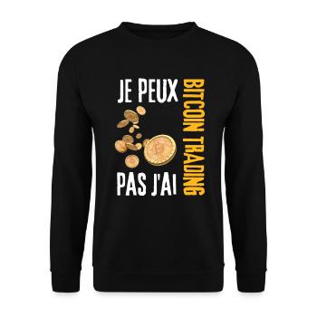 Je peux pas j'ai bitcoin trading BTC - Sweat-shirt Unisexe - noir - Devant - Alina (178cm) & Michal (187cm)