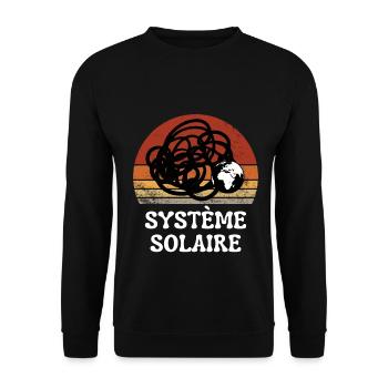 Système solaire science Vintage Sunset Rétro - Sweat-shirt Unisexe - noir - Devant - Alina (178cm) & Michal (187cm)