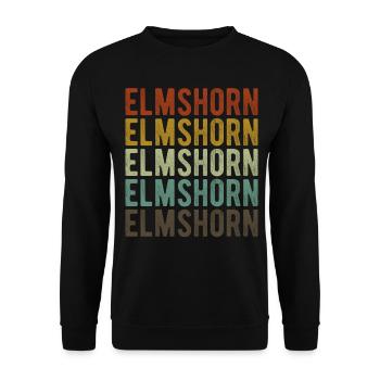 Elmshorn Stadt Retro Vintage - Unisex Pullover - Schwarz - Vorne - Alina (178cm) & Michal (187cm)