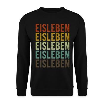 Eisleben Stadt Retro Vintage - Unisex Pullover - Schwarz - Vorne - Alina (178cm) & Michal (187cm)