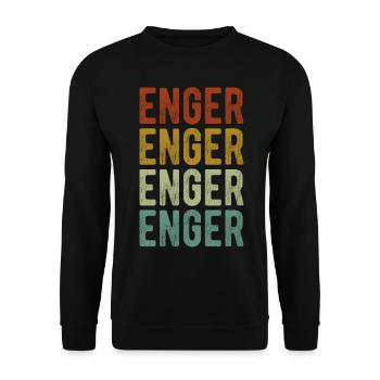 Enger Stadt Retro Vintage - Unisex Pullover - Schwarz - Vorne - Alina (178cm) & Michal (187cm)