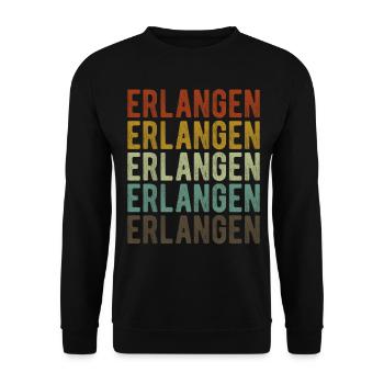 Erlangen Stadt Retro Vintage - Unisex Pullover - Schwarz - Vorne - Alina (178cm) & Michal (187cm)