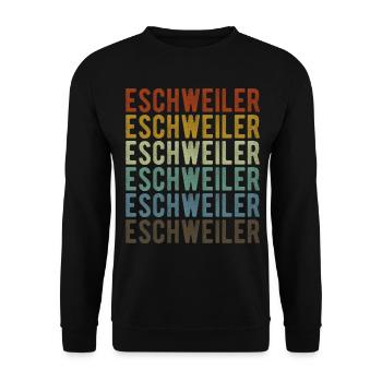 Eschweiler Stadt Retro Vintage - Unisex Pullover - Schwarz - Vorne - Alina (178cm) & Michal (187cm)
