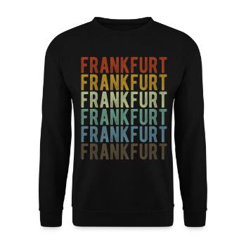 Frankfurt Stadt Retro Vintage - Unisex Pullover - Schwarz - Vorne - Alina (178cm) & Michal (187cm)
