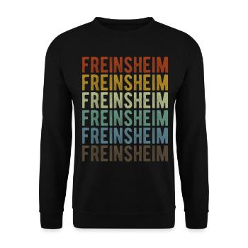 Freinsheim Stadt Retro Vintage - Unisex Pullover - Schwarz - Vorne - Alina (178cm) & Michal (187cm)