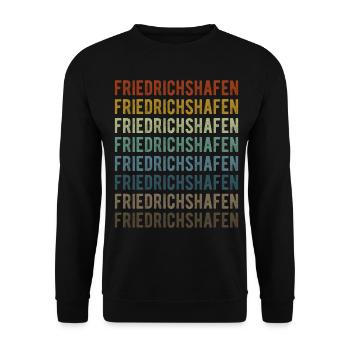 Friedrichshafen Stadt Retro Vintage - Unisex Pullover - Schwarz - Vorne - Alina (178cm) & Michal (187cm)
