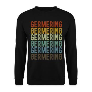 Germering Stadt Retro Vintage - Unisex Pullover - Schwarz - Vorne - Alina (178cm) & Michal (187cm)