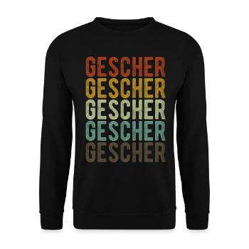 Gescher Stadt Retro Vintage - Unisex Sweatshirt - black - Front - Alina (178cm) & Michal (187cm)