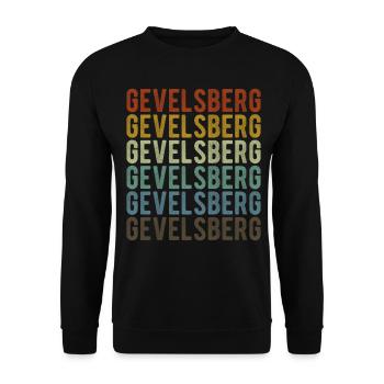 Gevelsberg Stadt Retro Vintage - Unisex Pullover - Schwarz - Vorne - Alina (178cm) & Michal (187cm)