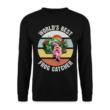 Der Beste Frosch Fänger der Welt Frosch fängt - Unisex Pullover - Schwarz - Vorne - Alina (178cm) & Michal (187cm)