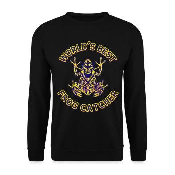 Der Beste Frosch Fänger der Welt Frosch - Unisex Pullover - Schwarz - Vorne - Alina (178cm) & Michal (187cm)