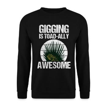 Frosch Jagd ist total super für Frosch Jäger und - Unisex Pullover - Schwarz - Vorne - Alina (178cm) & Michal (187cm)