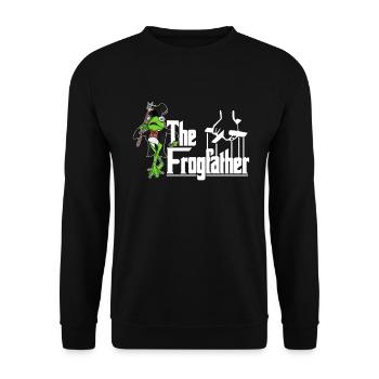 The Frogfather ist der grösse Frosch Fänger im - Unisex Pullover - Schwarz - Vorne - Alina (178cm) & Michal (187cm)