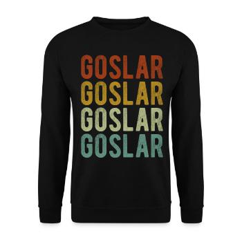 Goslar Stadt Retro Vintage - Unisex Pullover - Schwarz - Vorne - Alina (178cm) & Michal (187cm)