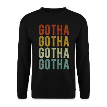 Gotha Stadt Retro Vintage - Unisex Pullover - Schwarz - Vorne - Alina (178cm) & Michal (187cm)