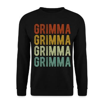 Grimma Stadt Retro Vintage - Unisex Pullover - Schwarz - Vorne - Alina (178cm) & Michal (187cm)