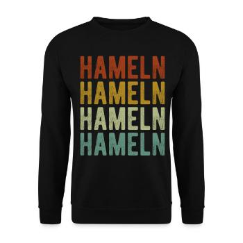 Hameln Stadt Retro Vintage - Unisex Pullover - Schwarz - Vorne - Alina (178cm) & Michal (187cm)