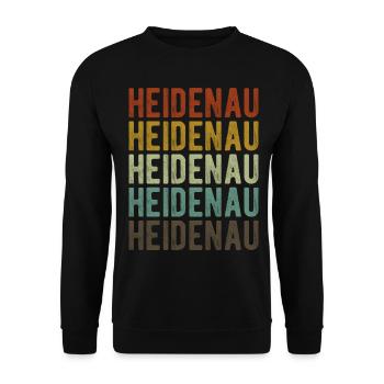Heidenau Stadt Retro Vintage - Unisex Pullover - Schwarz - Vorne - Alina (178cm) & Michal (187cm)