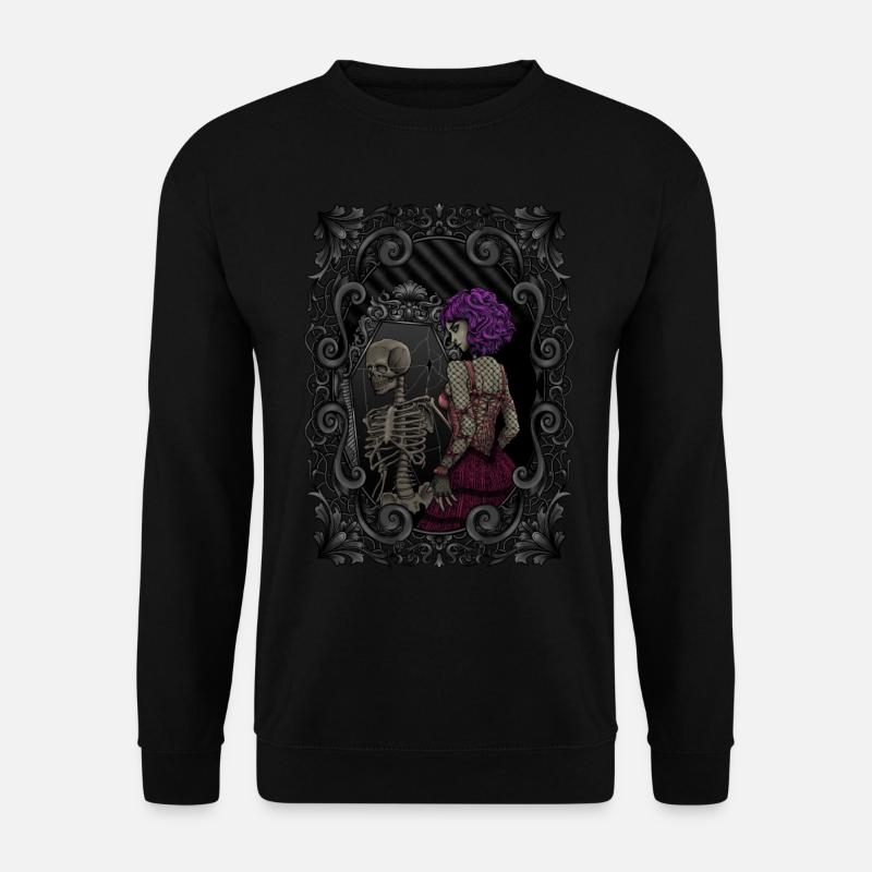 Image miroir squelette - mort à l’intérieur - Gothique - Sweat-shirt Unisexe - noir