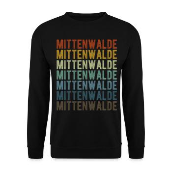 Mittenwalde Stadt Retro Vintage - Unisex Pullover - Schwarz - Vorne - Alina (178cm) & Michal (187cm)