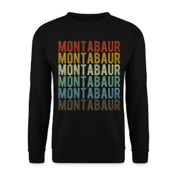 Montabaur Stadt Retro Vintage - Unisex Pullover - Schwarz - Vorne - Alina (178cm) & Michal (187cm)