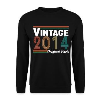 Vintage 2014 Originalteile Geburtstagsgeschenk - Unisex Pullover - Schwarz - Vorne - Alina (178cm) & Michal (187cm)
