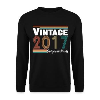 Vintage 2017 Original Parts Cadeau Anniversaire - Sweat-shirt Unisexe - noir - Devant - Alina (178cm) & Michal (187cm)