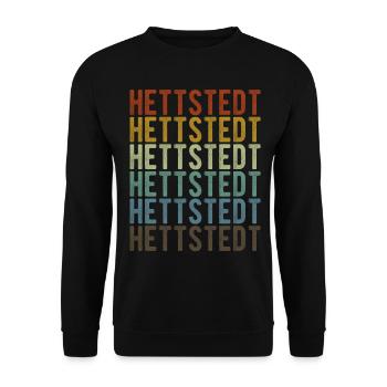 Hettstedt Stadt Retro Vintage - Unisex Pullover - Schwarz - Vorne - Alina (178cm) & Michal (187cm)