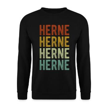 Herne Stadt Retro Vintage - Unisex Pullover - Schwarz - Vorne - Alina (178cm) & Michal (187cm)
