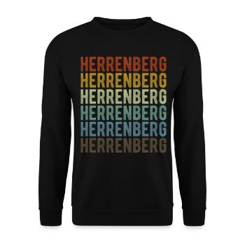 Herrenberg Stadt Retro Vintage - Unisex Pullover - Schwarz - Vorne - Alina (178cm) & Michal (187cm)