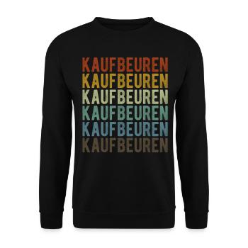 Kaufbeuren Stadt Retro Vintage - Unisex Pullover - Schwarz - Vorne - Alina (178cm) & Michal (187cm)