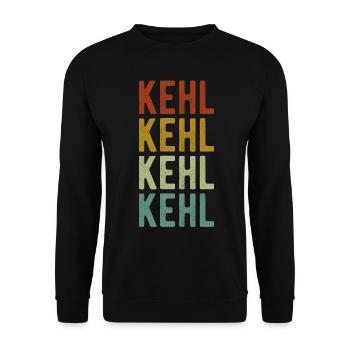 Kehl Stadt Retro Vintage - Unisex Pullover - Schwarz - Vorne - Alina (178cm) & Michal (187cm)