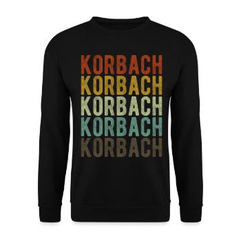 Korbach Stadt Retro Vintage - Unisex Pullover - Schwarz - Vorne - Alina (178cm) & Michal (187cm)