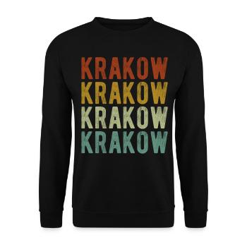 Krakow Stadt Retro Vintage - Unisex Pullover - Schwarz - Vorne - Alina (178cm) & Michal (187cm)