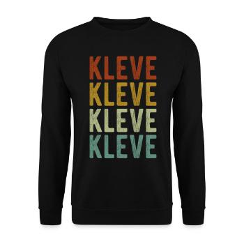 Kleve Stadt Retro Vintage - Unisex Pullover - Schwarz - Vorne - Alina (178cm) & Michal (187cm)