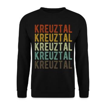 Kreuztal Stadt Retro Vintage - Unisex Pullover - Schwarz - Vorne - Alina (178cm) & Michal (187cm)